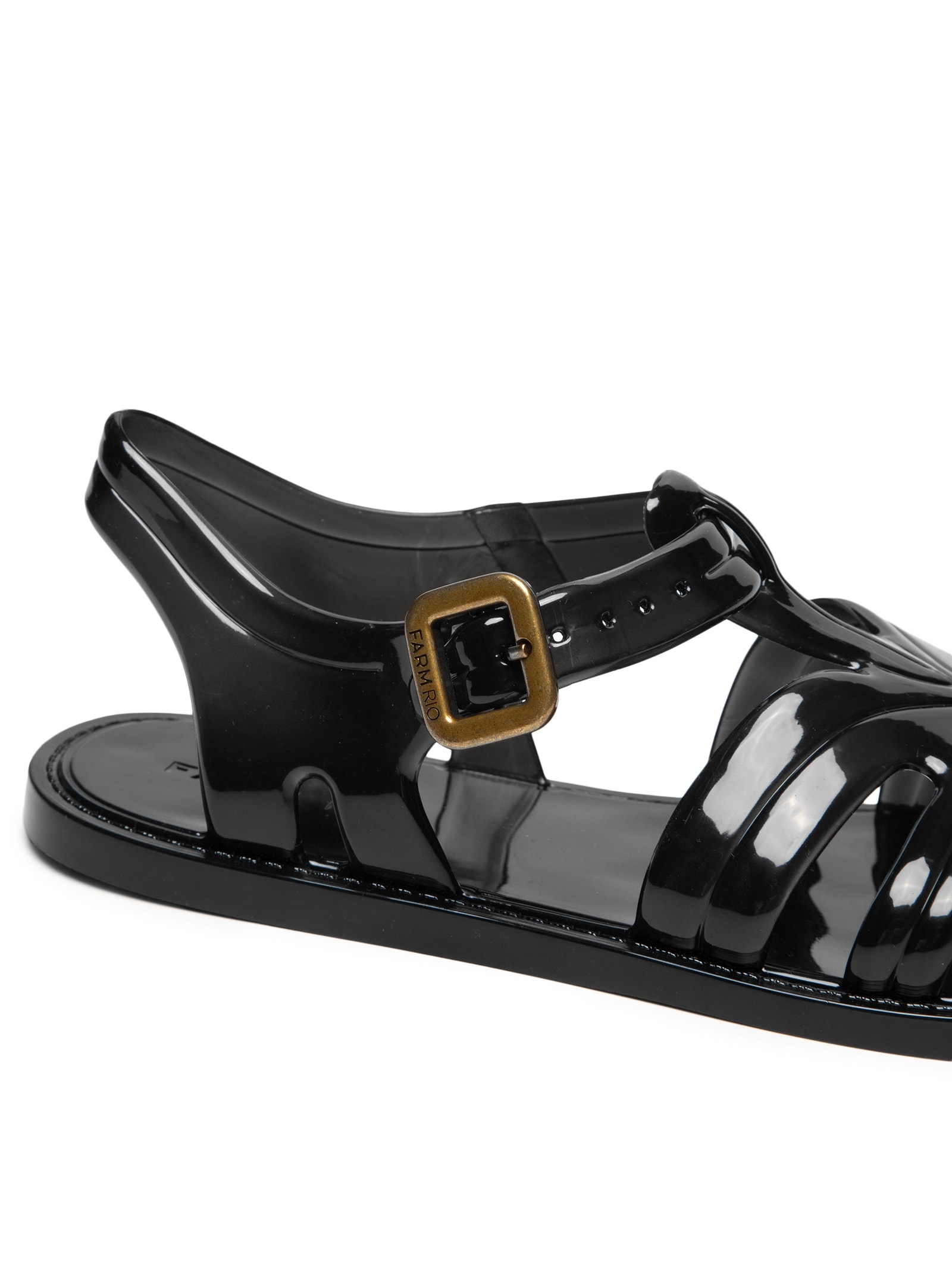 Sandália Feminina Pvc 65 A Cristal Preto Farm Rio