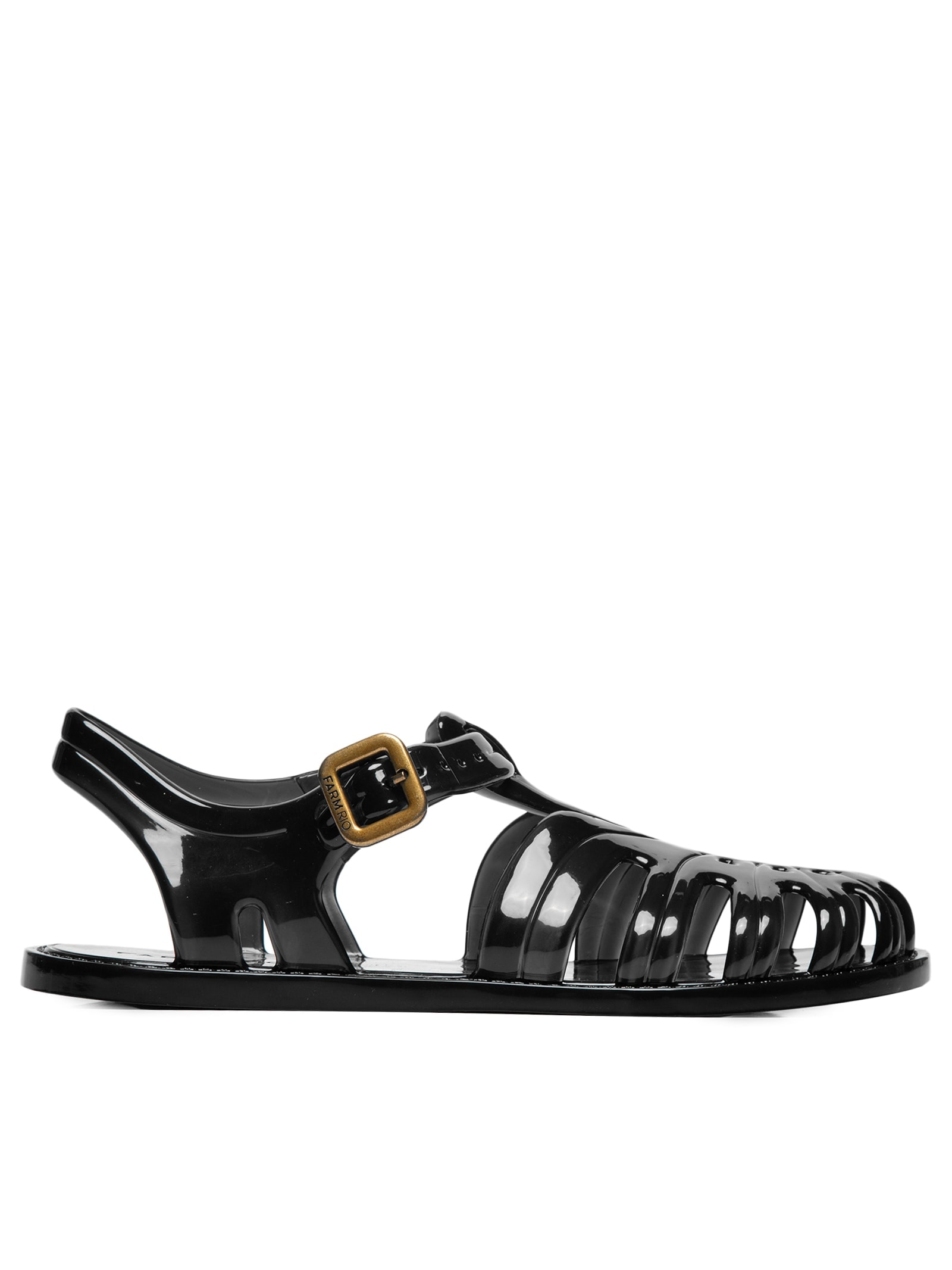 Sandália Feminina Pvc 65 A Cristal Preto Farm Rio