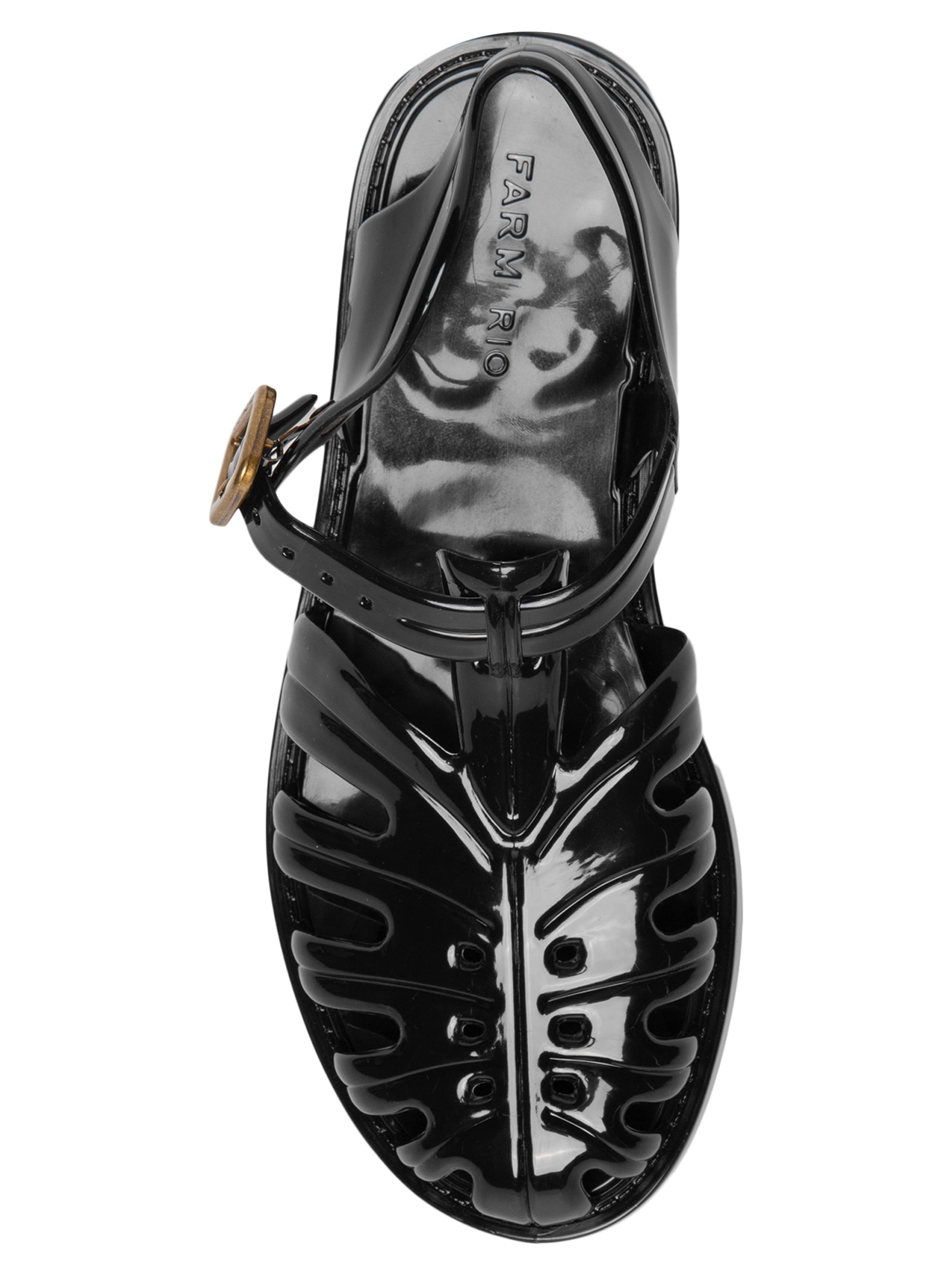 Sandália Feminina Pvc 65 A Cristal Preto Farm Rio