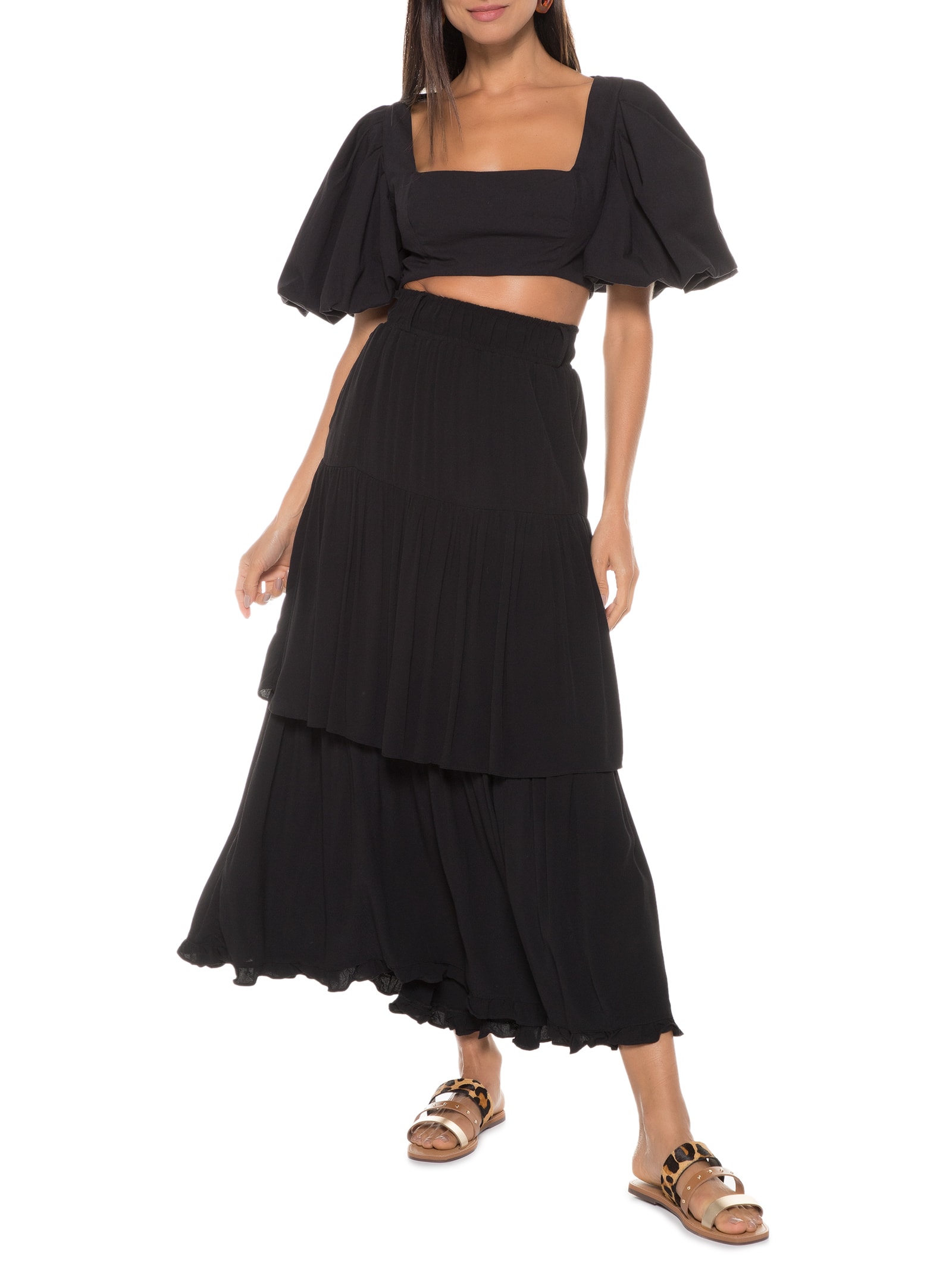 Sandália Feminina Rasteira Animal Print Anacapri