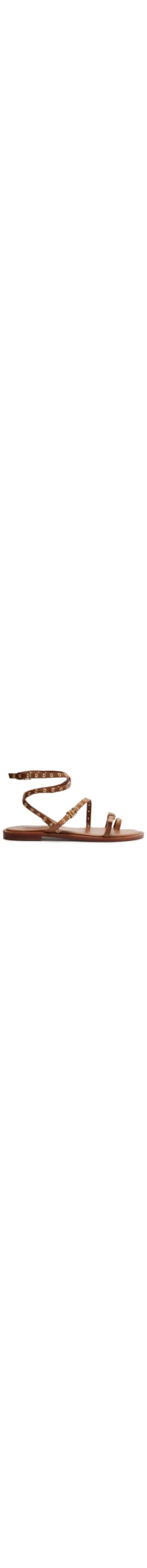 Sandália Feminina Rasteira Annete Flat Couro - Marrom