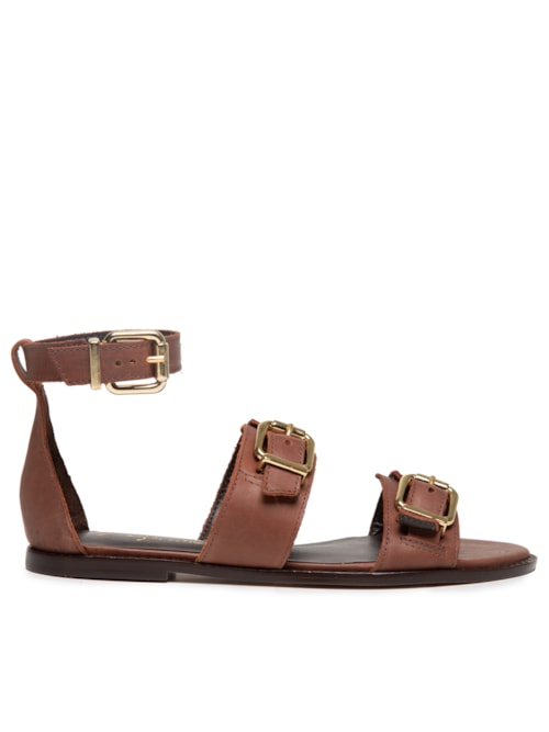 Sandália Feminina Rasteira Budapeste – Marrom