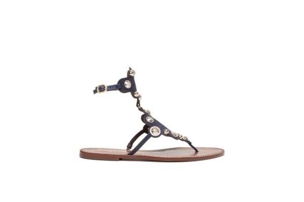 Sandália Feminina Rasteira Camurça Grease - Azul