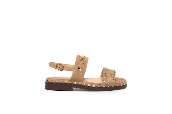 Sandália Feminina Rasteira Camurção - Bege