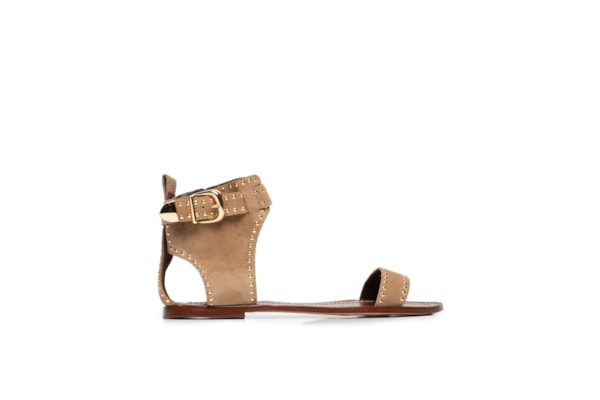 Sandália Feminina Rasteira Camurção - Bege