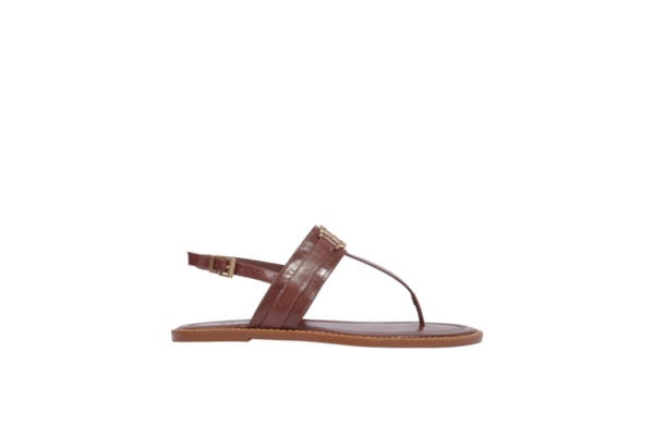 Sandália Feminina Rasteira Claire Flat - Marrom