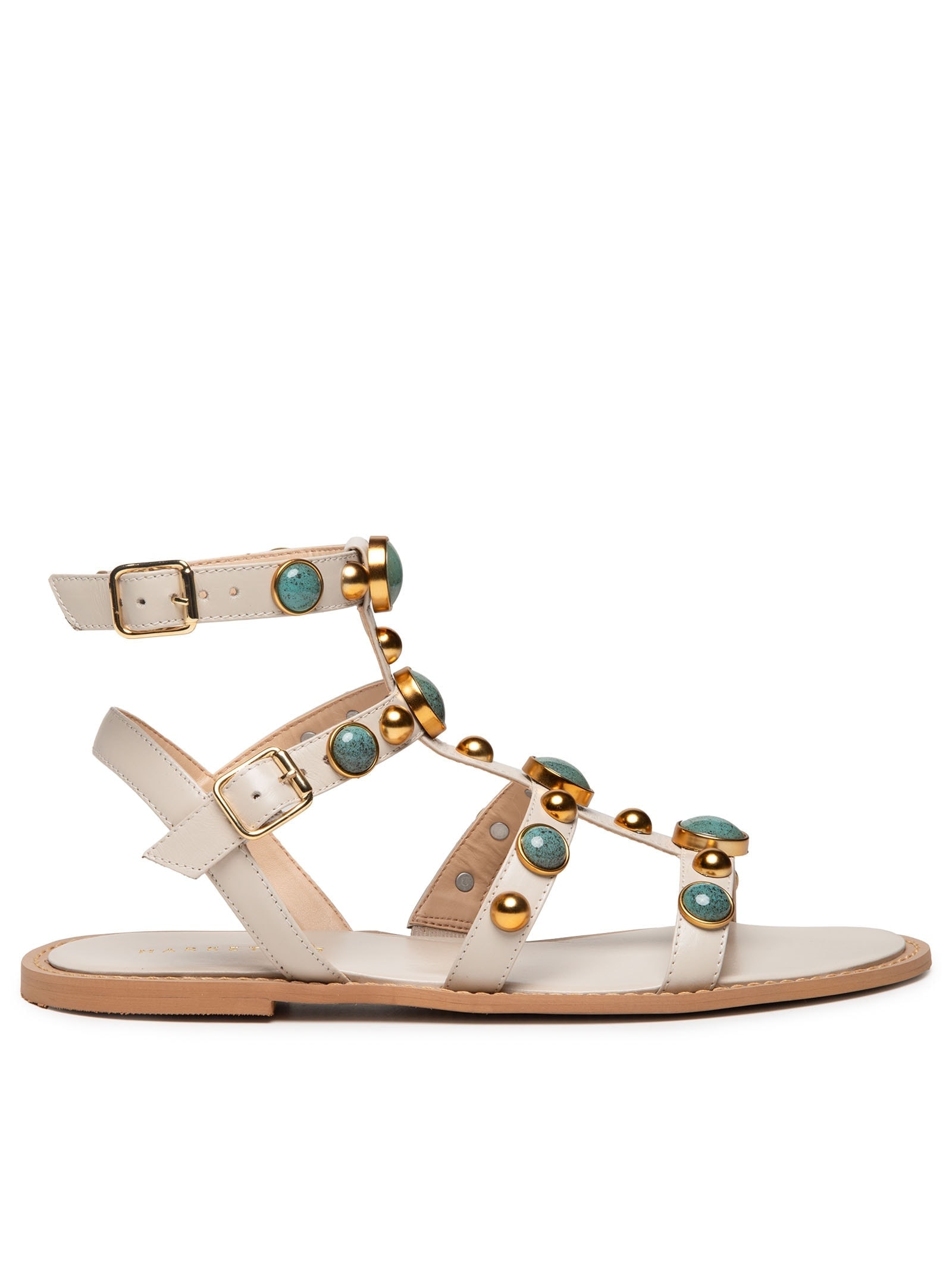 Sandália Feminina Rasteira Com Tachas Off White Market 33