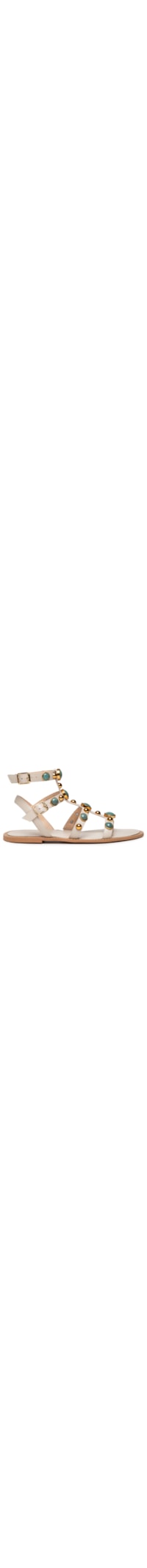 Sandália Feminina Rasteira Com Tachas - Off White