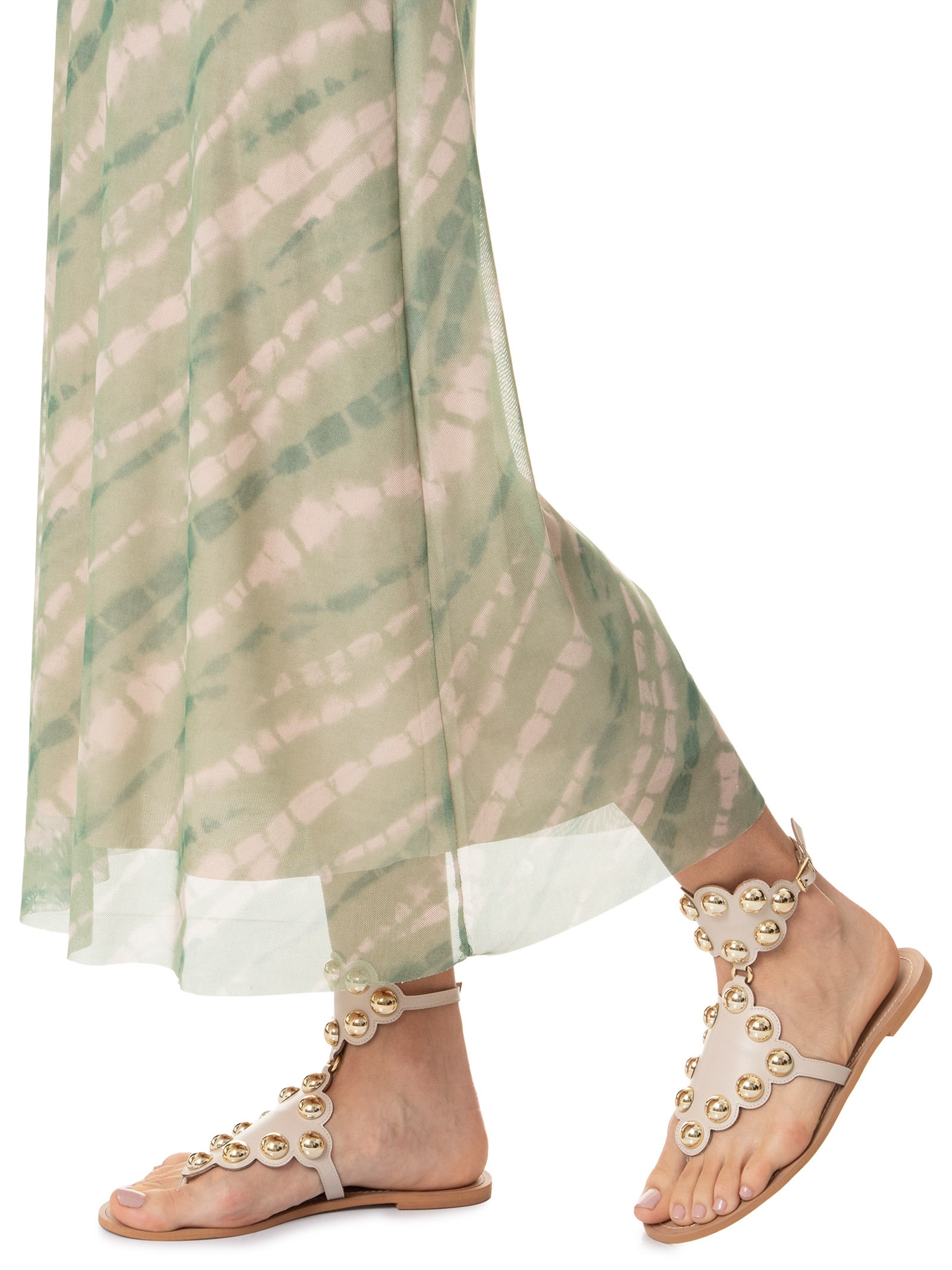 Sandália Feminina Rasteira Com Tachas Off White Market 33