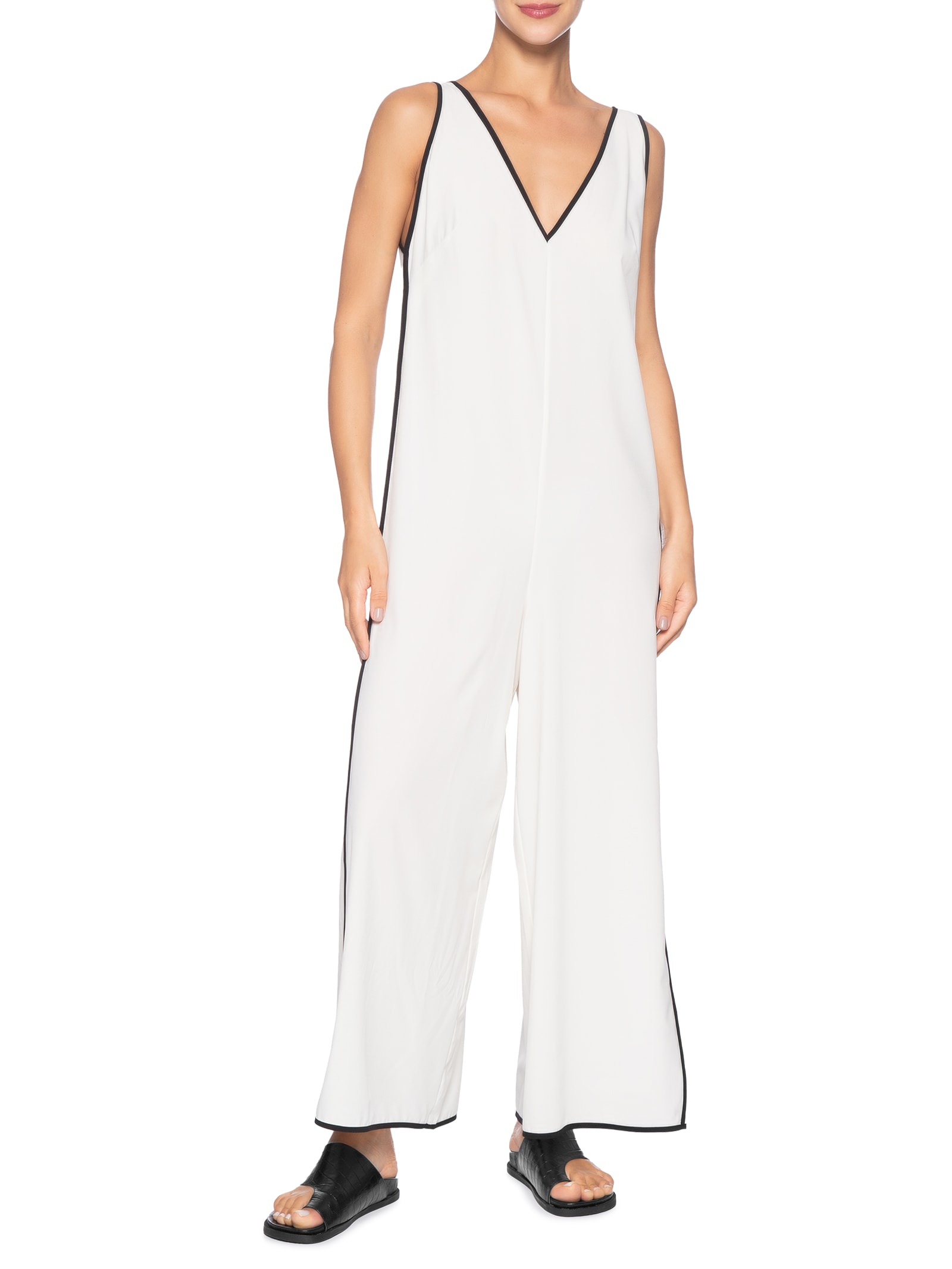 Sandália Feminina Rasteira Couro Preto Basiq