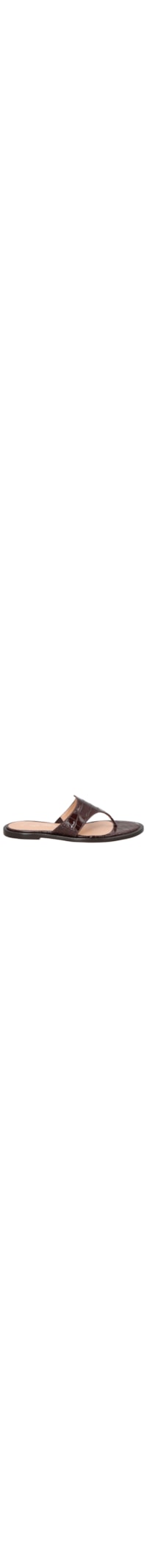 Sandália Feminina Rasteira Croco - Marrom