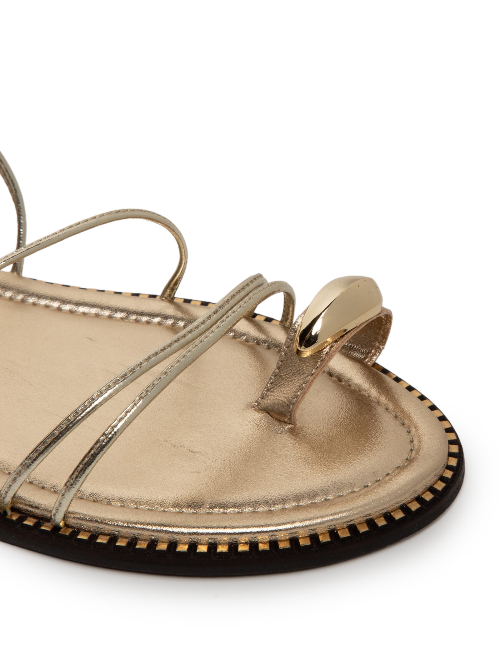 Sandália Feminina Rasteira Dourado Schutz