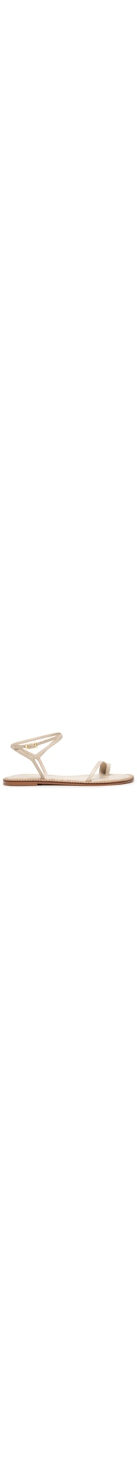 Sandália Feminina Rasteira Em Couro - Off White