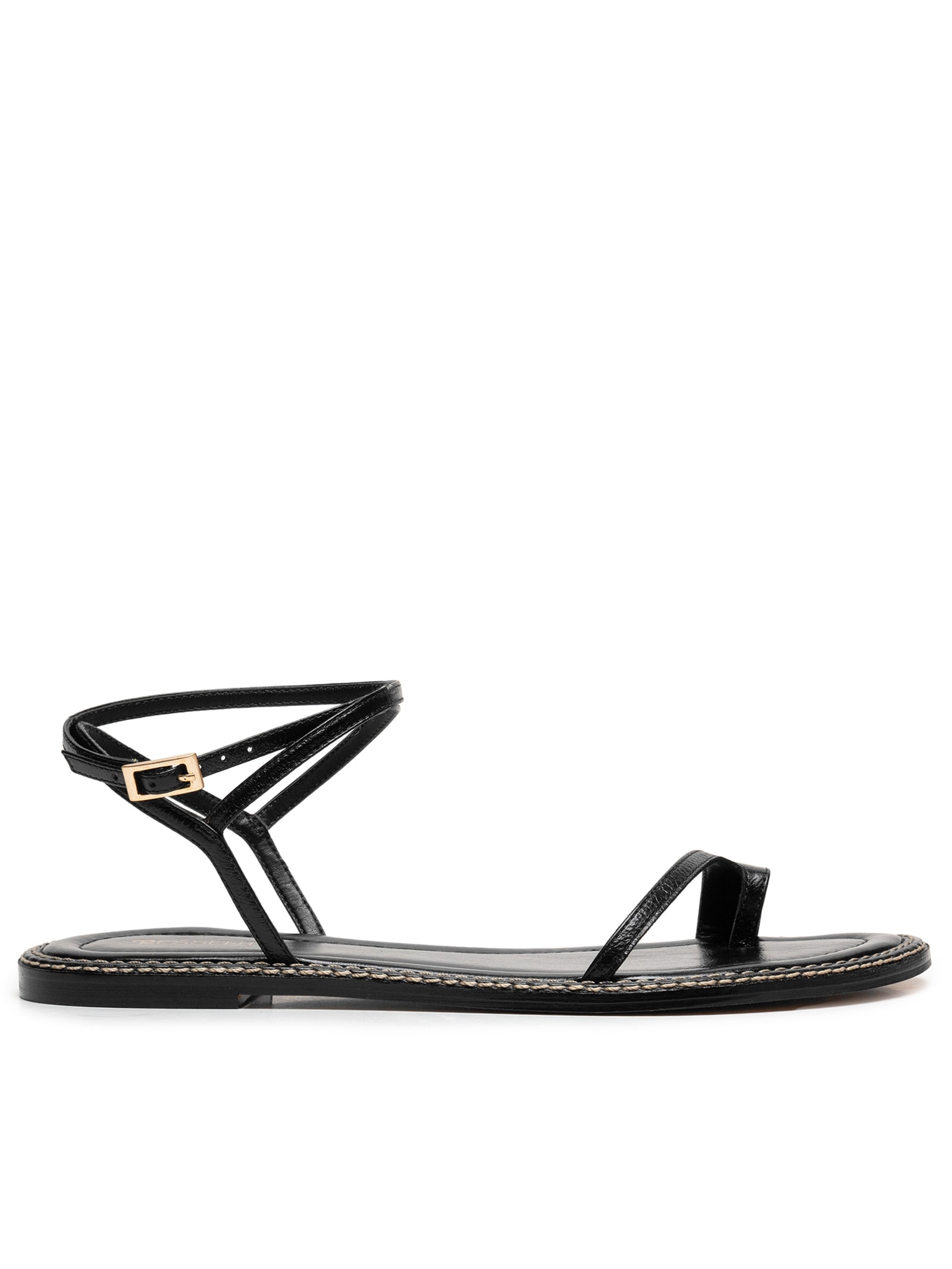 Sandália Feminina Rasteira Em Couro Preto '2Essential