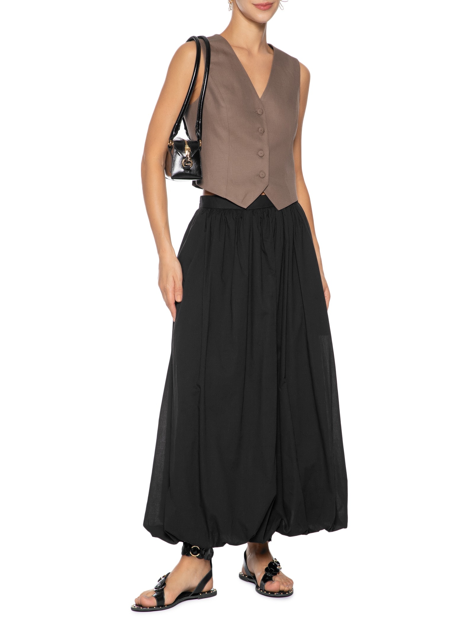 Sandália Feminina Rasteira Em Couro Preto Market 33