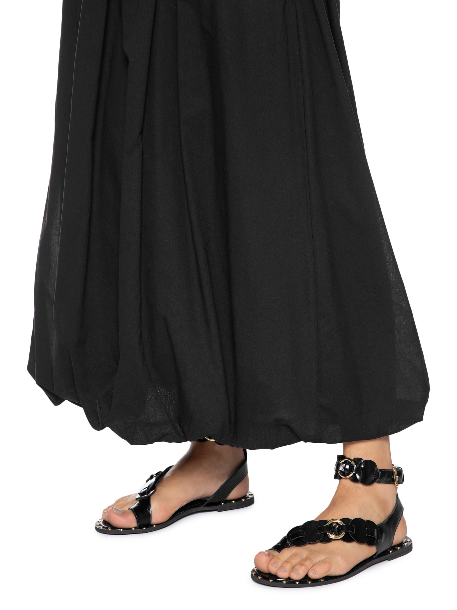 Sandália Feminina Rasteira Em Couro Preto Market 33