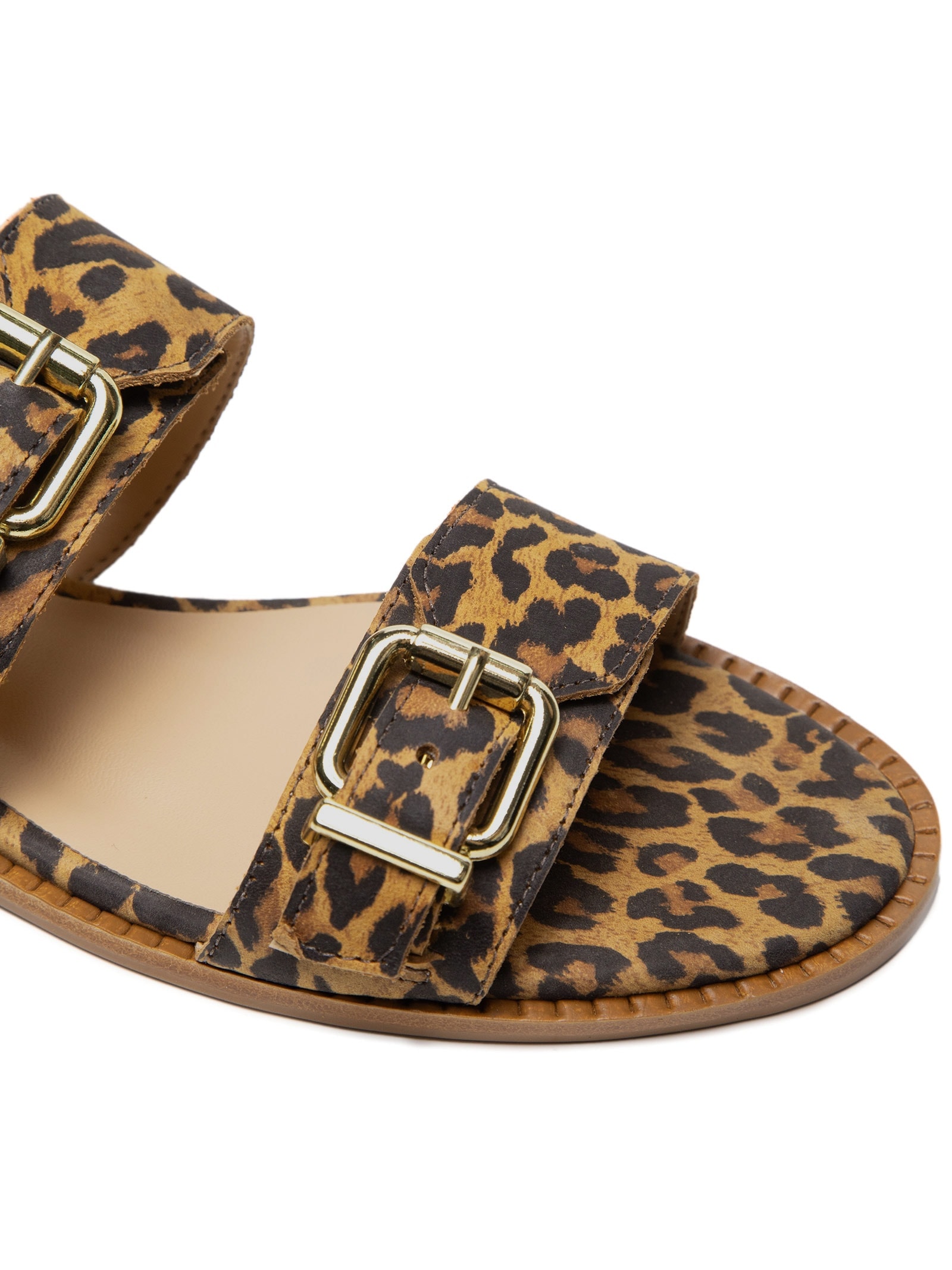 Sandália Feminina Rasteira Fivelas Animal Print  Luiza Barcelos