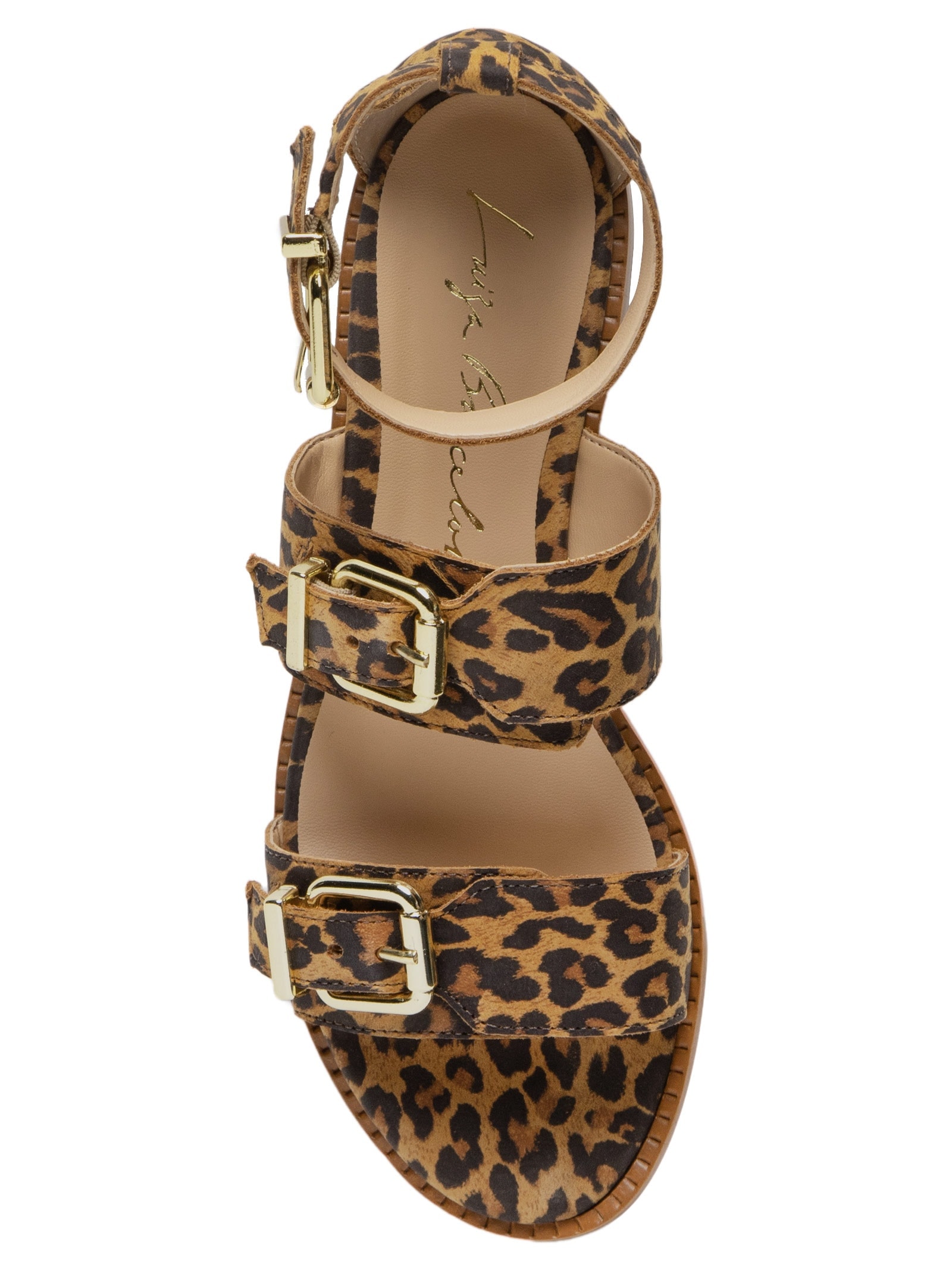 Sandália Feminina Rasteira Fivelas Animal Print  Luiza Barcelos