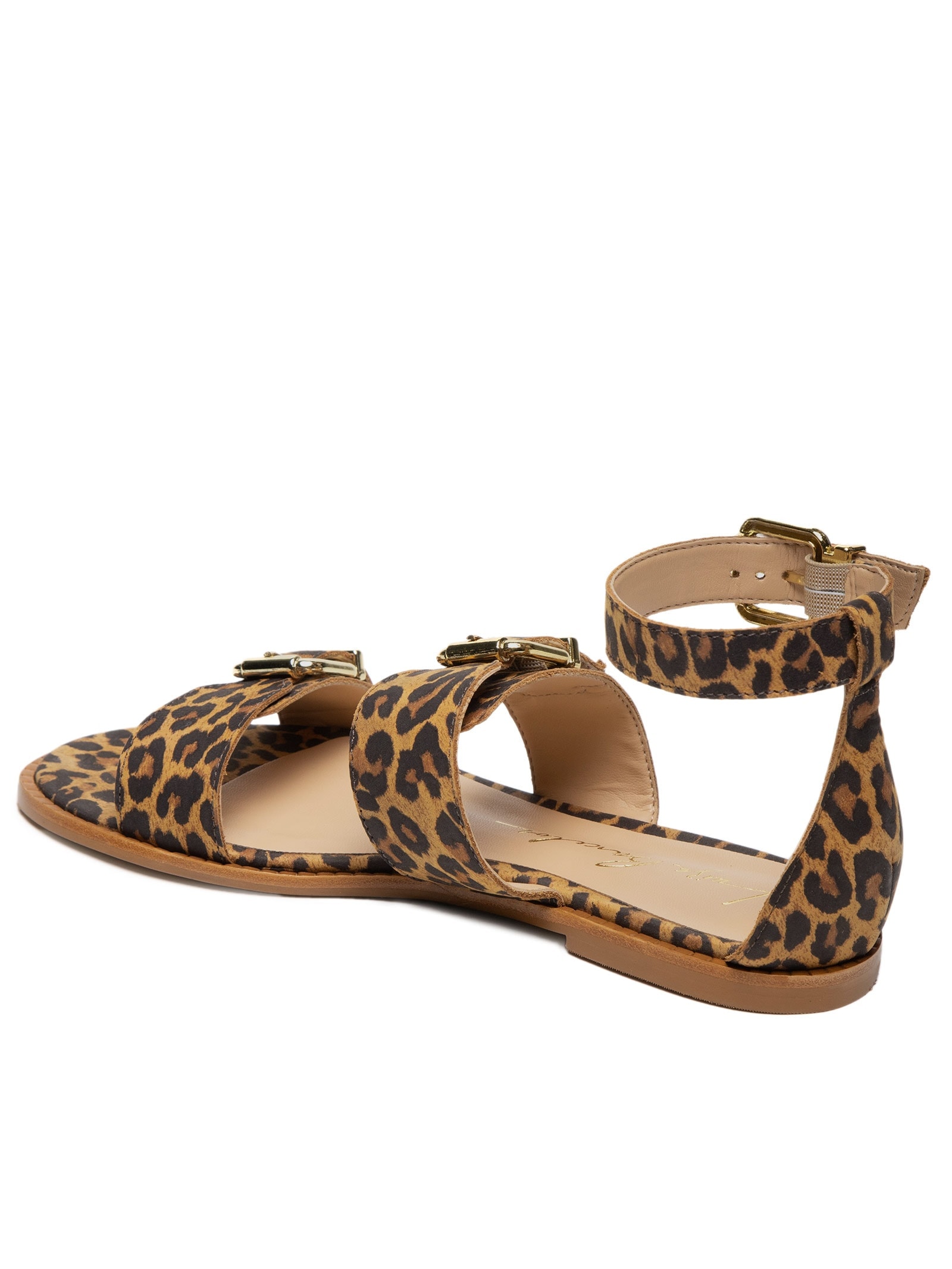 Sandália Feminina Rasteira Fivelas Animal Print  Luiza Barcelos