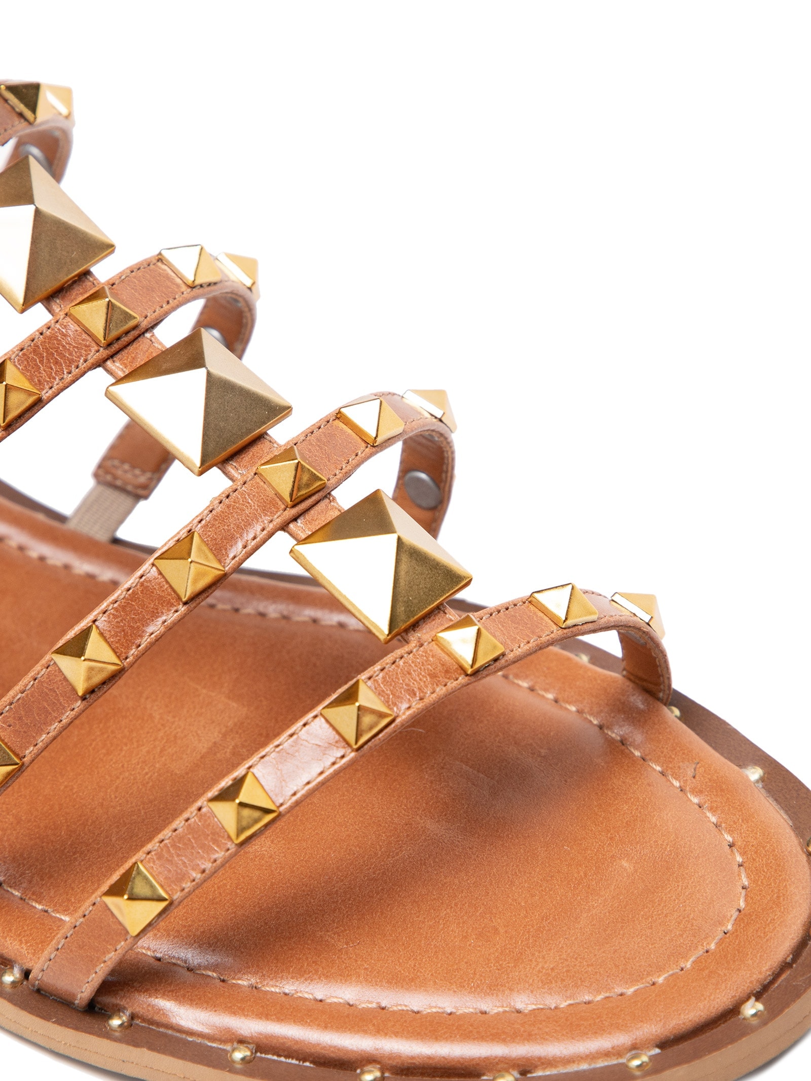 Sandália Feminina Rasteira Gladiadora Couro Marrom Market 33