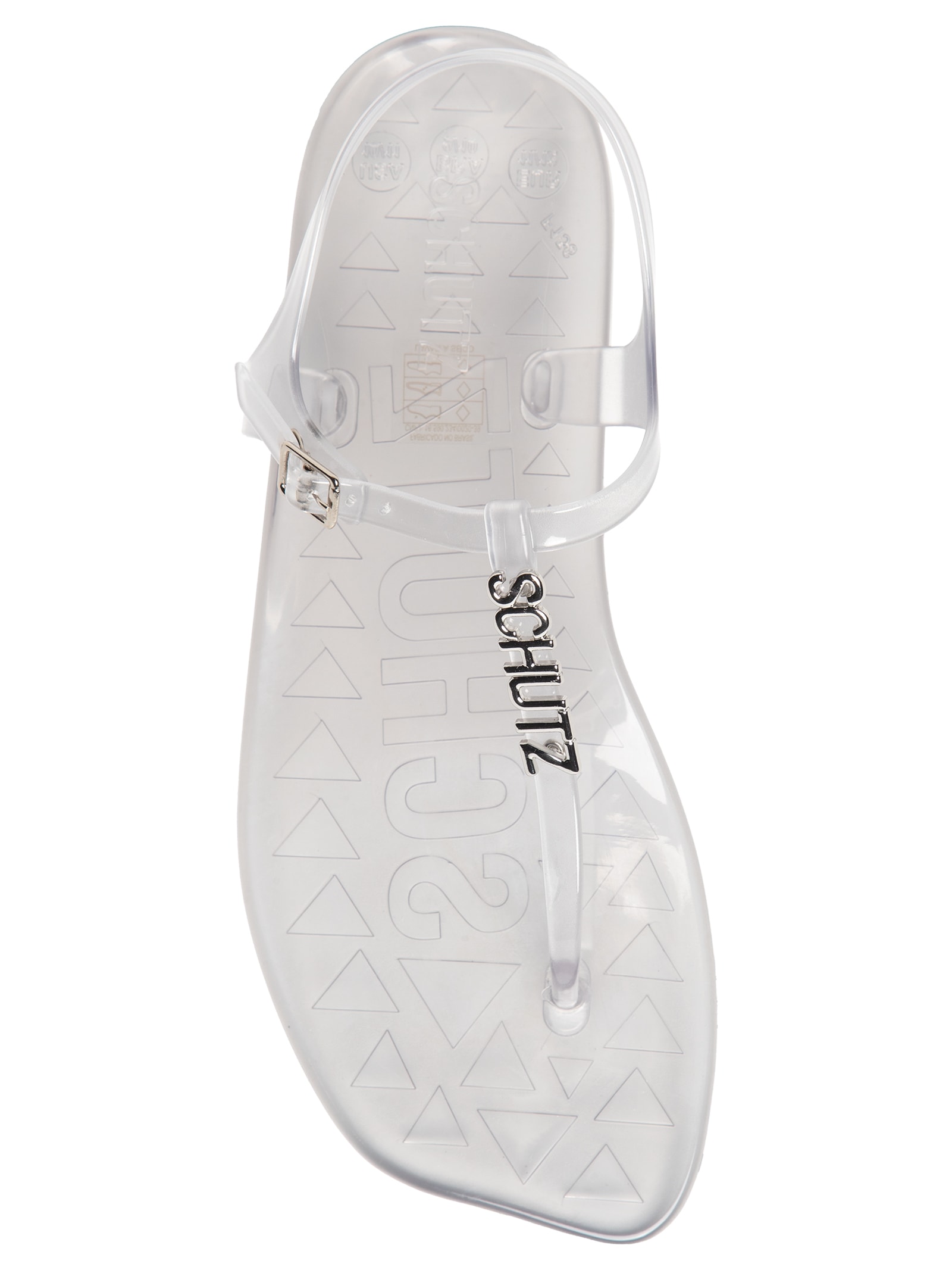 Sandália Feminina Rasteira Injetada Translúcido Branco Schutz
