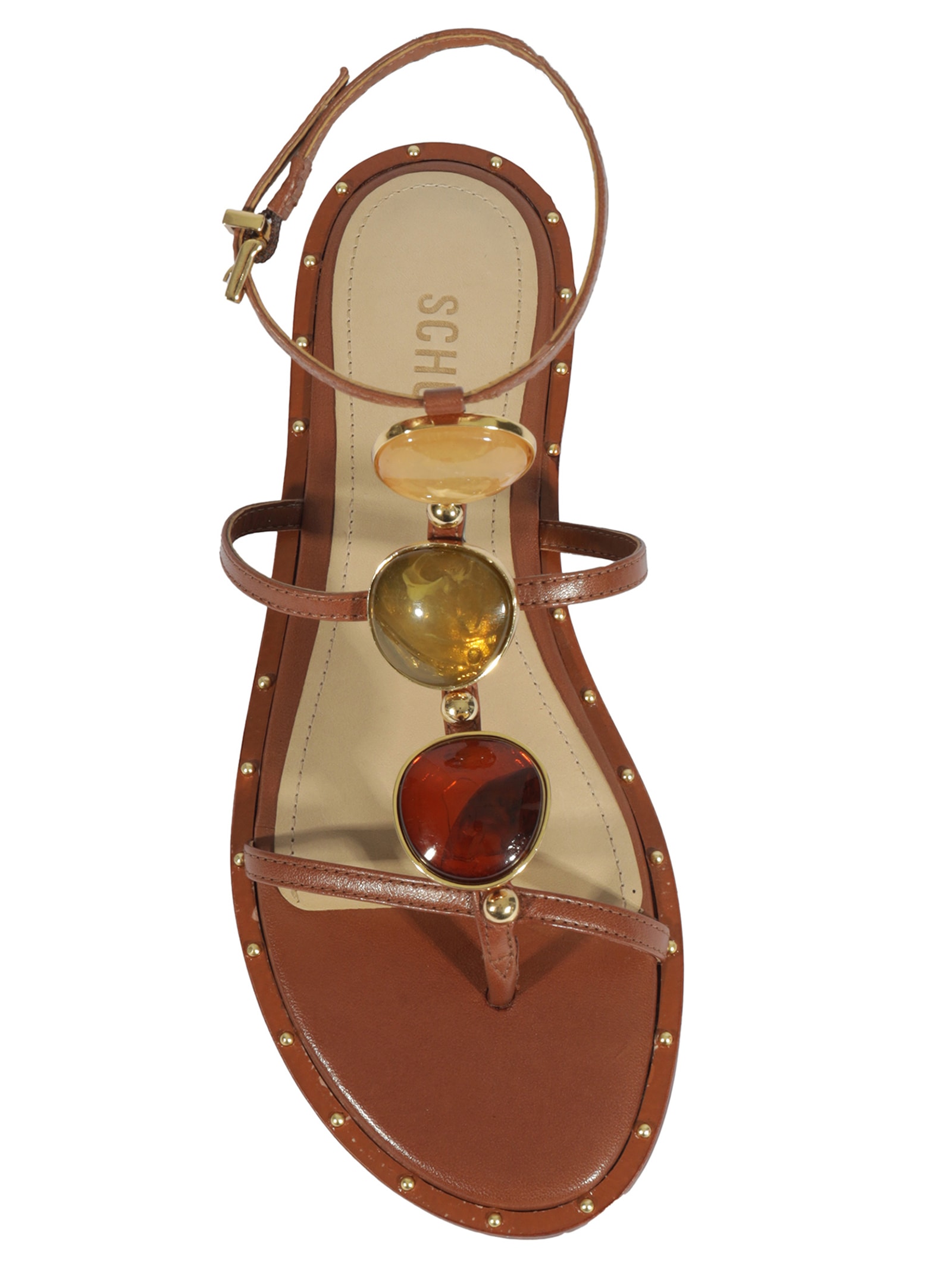 Sandália Feminina Rasteira Marrom Schutz