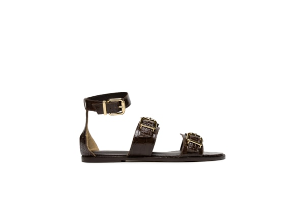 Sandália Feminina Rasteira - Marrom