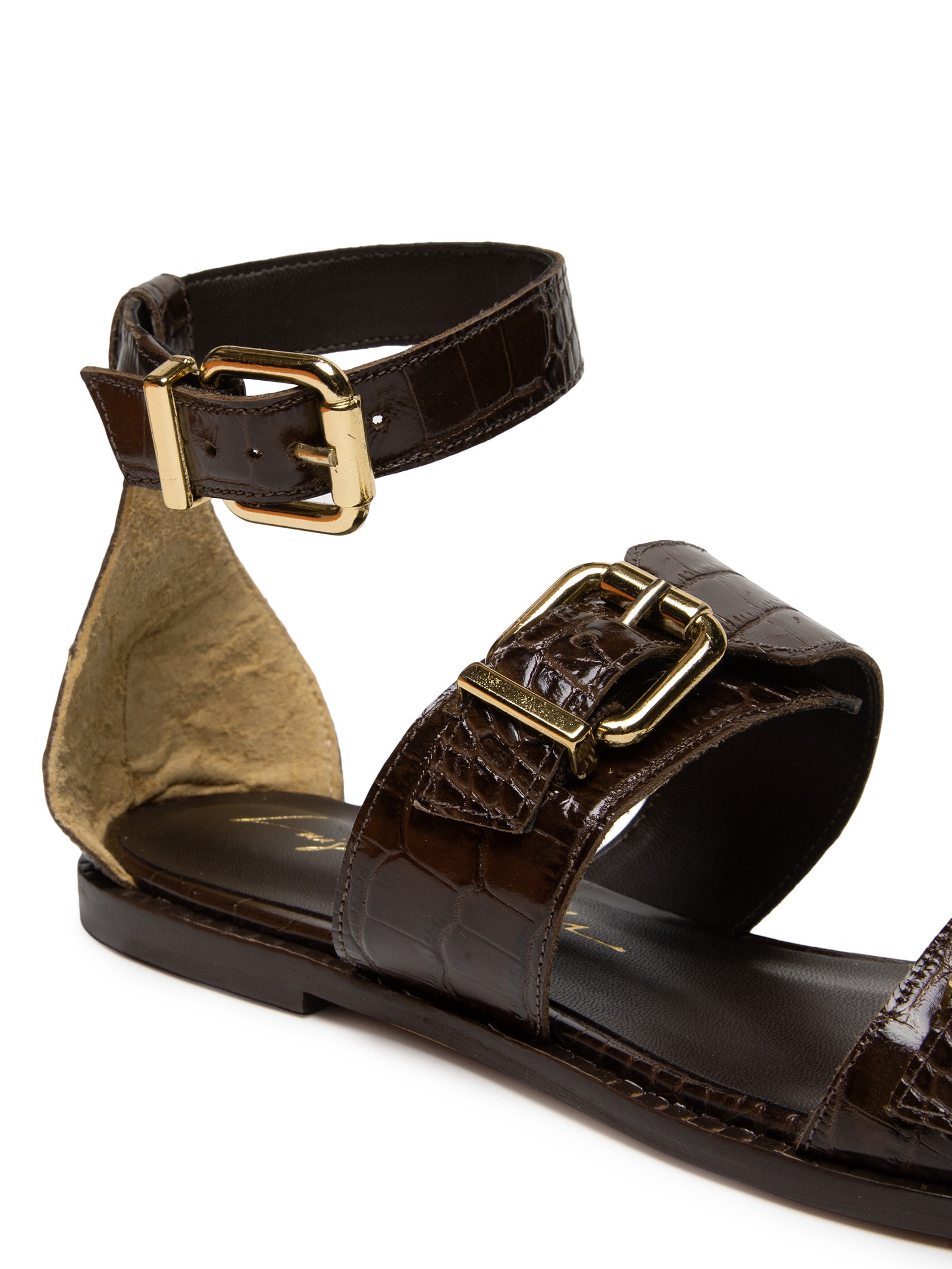 Sandália Feminina Rasteira Marrom Luiza Barcelos