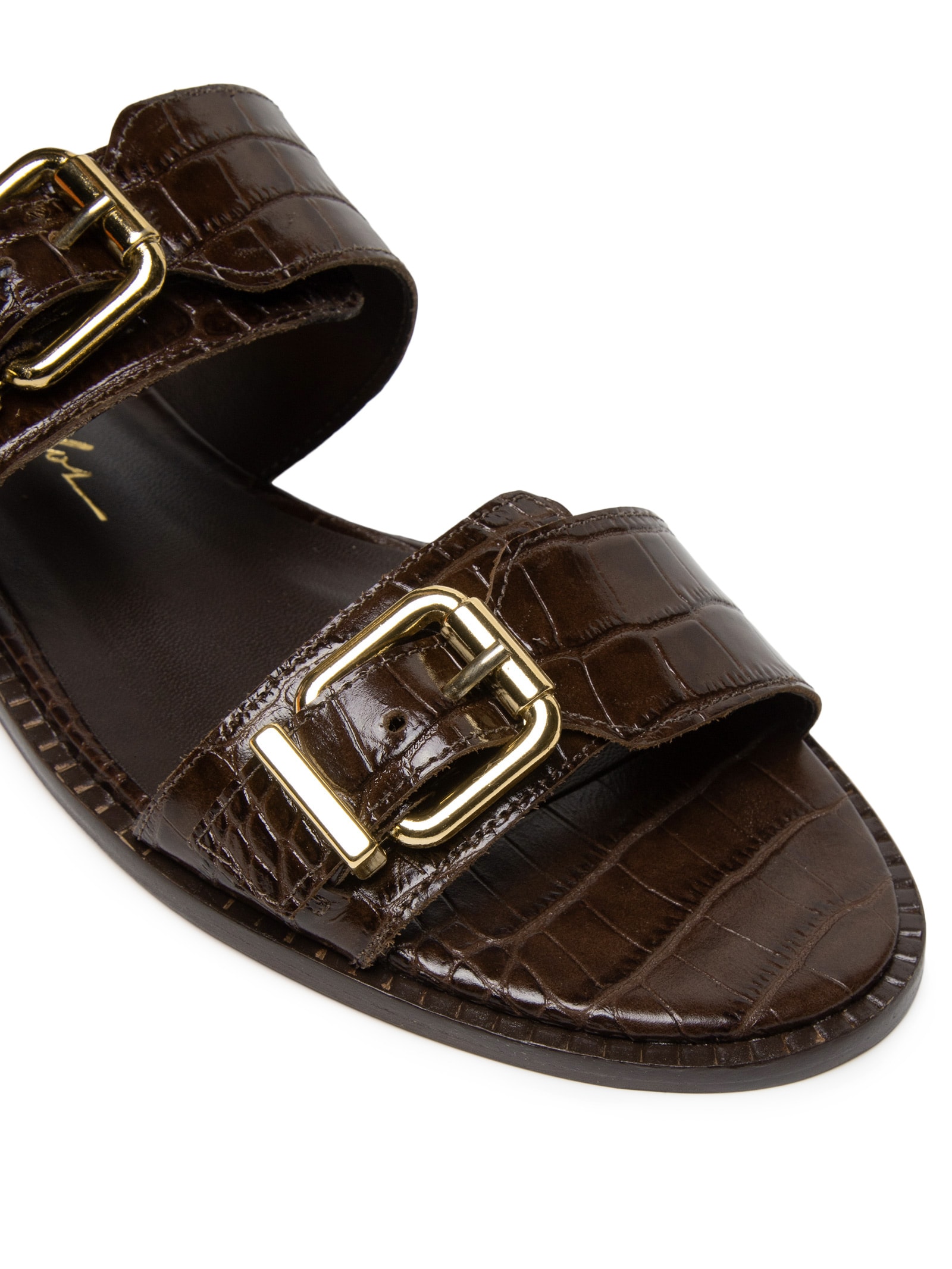 Sandália Feminina Rasteira Marrom Luiza Barcelos