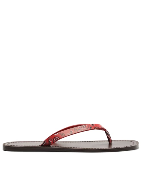 Sandália Feminina Rasteira Paisley Flip Flop - Vermelho