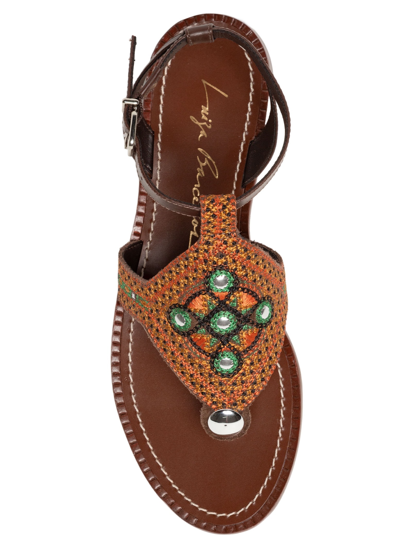 Sandália Feminina Rasteira Panama Camurça Specchio Marrom Luiza Barcelos