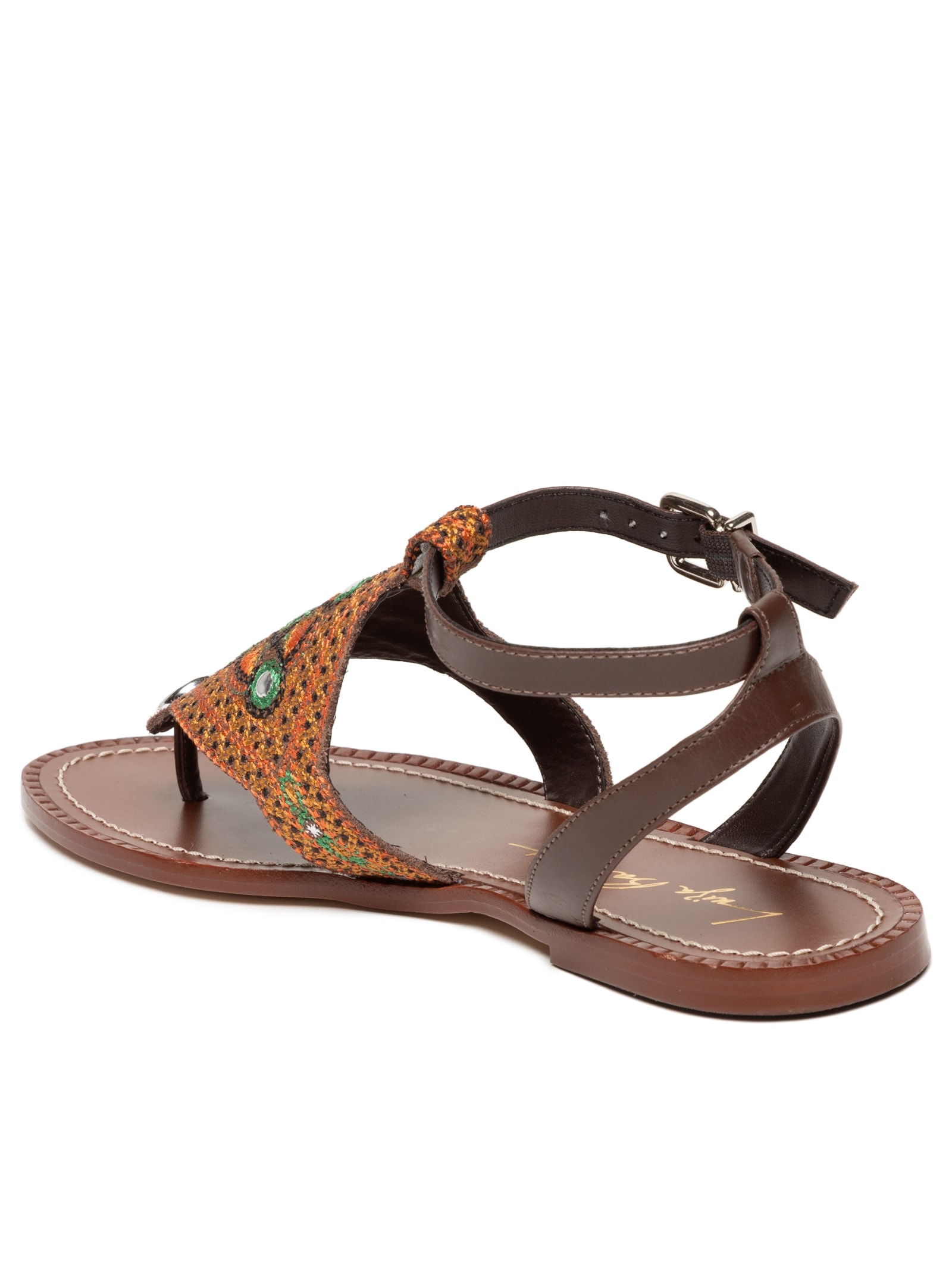 Sandália Feminina Rasteira Panama Camurça Specchio Marrom Luiza Barcelos