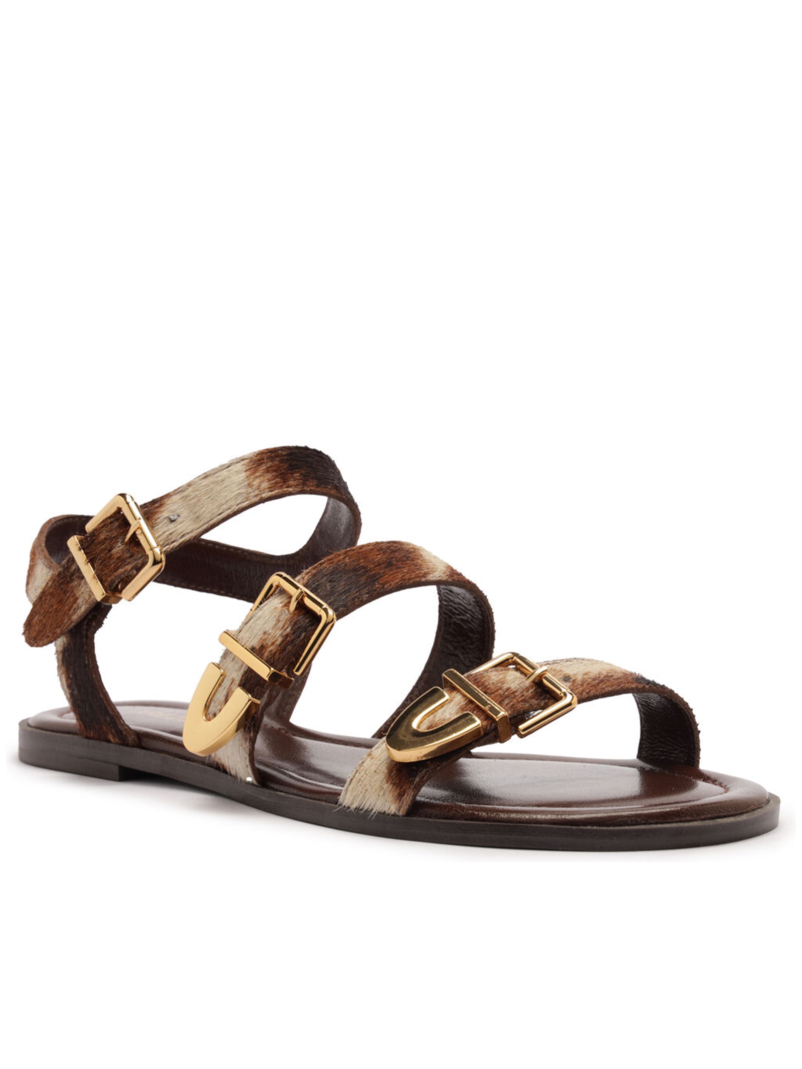 Sandália Feminina Rasteira Pelo Milka Animal Print Arezzo