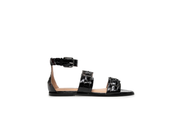 Sandália Feminina Rasteira - Preto