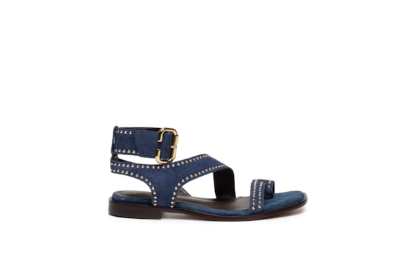 Sandália Feminina Rasteira Salermo - Azul