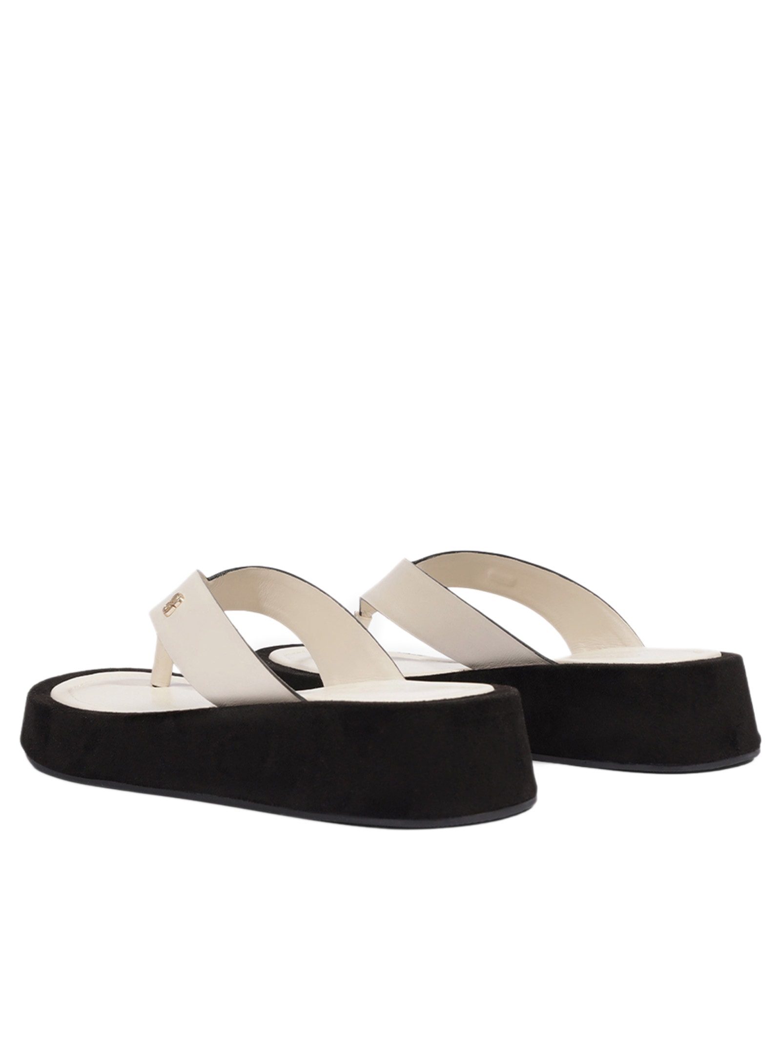 Sandália Feminina Rasteira Shop Flatform Couro Branco Schutz