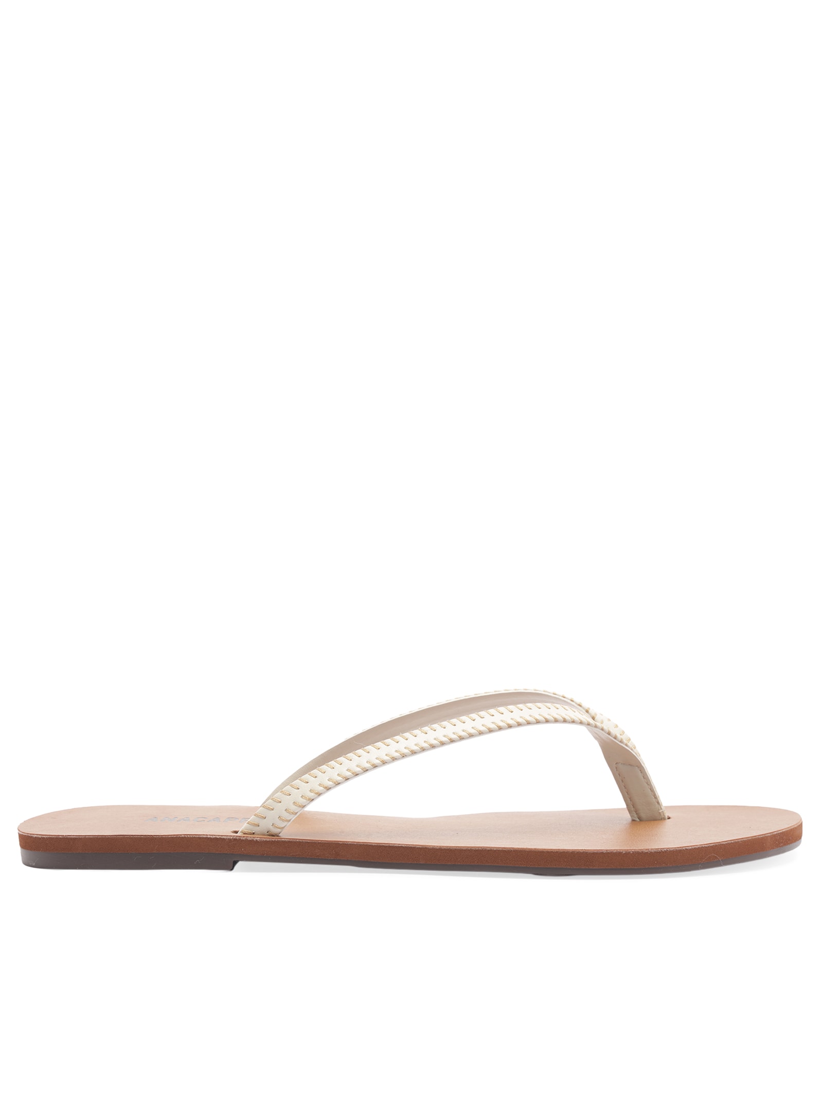 Sandália Feminina Rasteira Slim Branco Anacapri