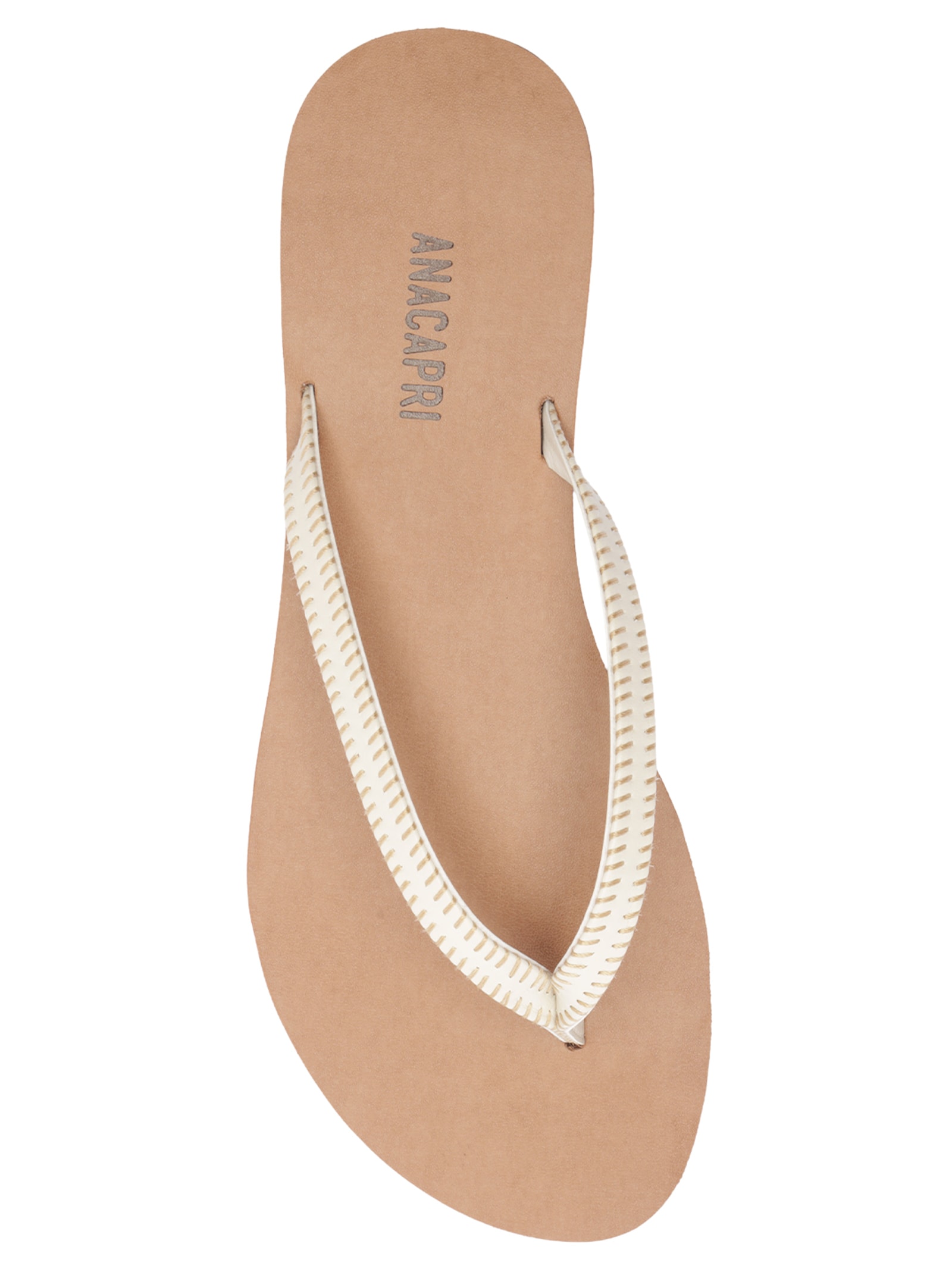 Sandália Feminina Rasteira Slim Branco Anacapri