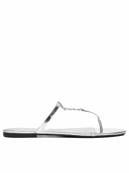 Sandália Feminina Rasteira Statement Flats – Prata