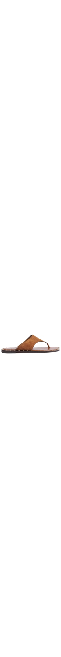 Sandália Feminina Rasteira Studs - Marrom