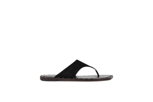 Sandália Feminina Rasteira Studs - Preto