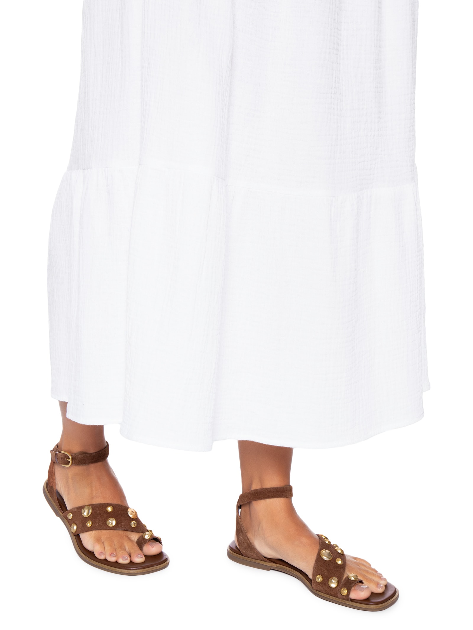 Sandália Feminina Rasteira Suede Prime Walnut Marrom Carrano