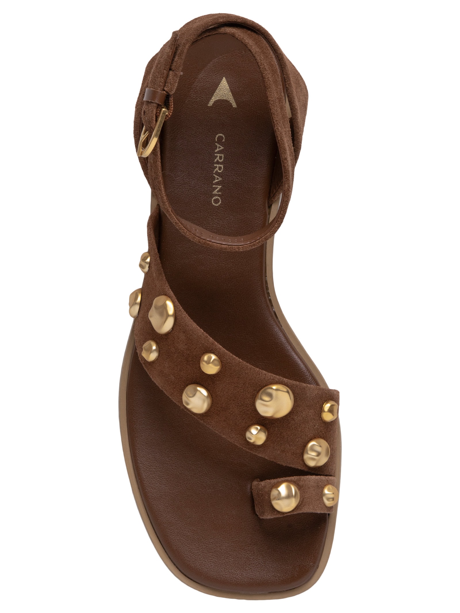Sandália Feminina Rasteira Suede Prime Walnut Marrom Carrano