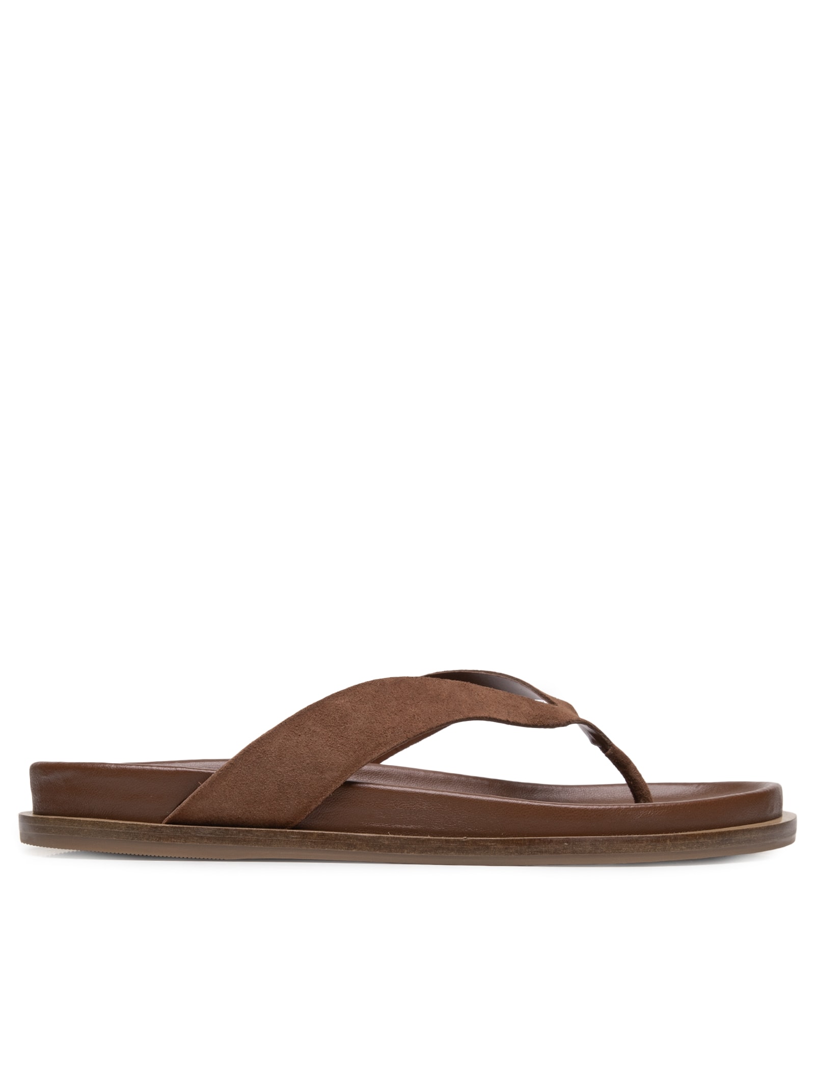 Sandália Feminina Rasteira Suede Walnut Marrom Carrano