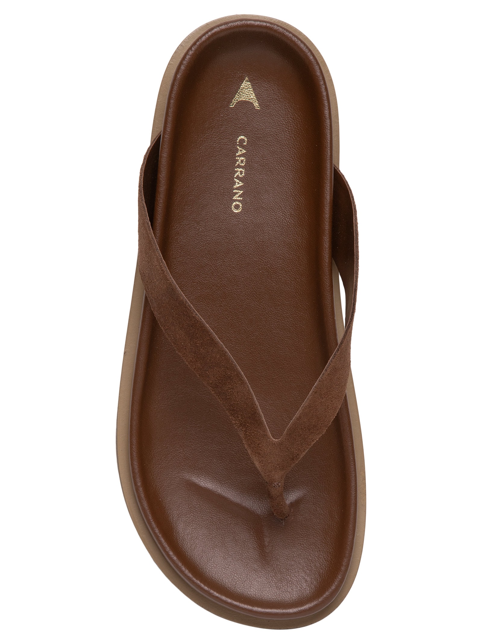 Sandália Feminina Rasteira Suede Walnut Marrom Carrano