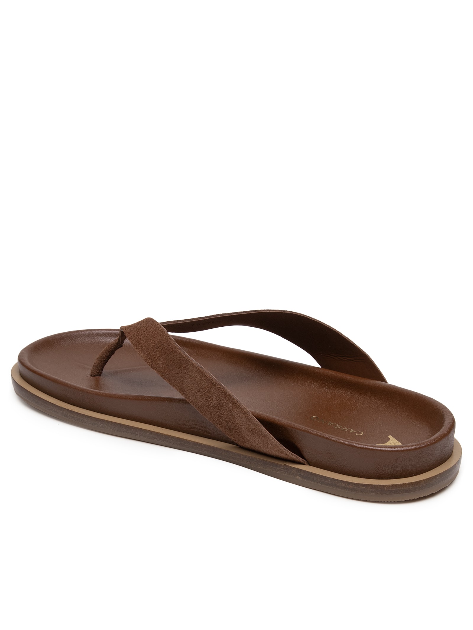 Sandália Feminina Rasteira Suede Walnut Marrom Carrano