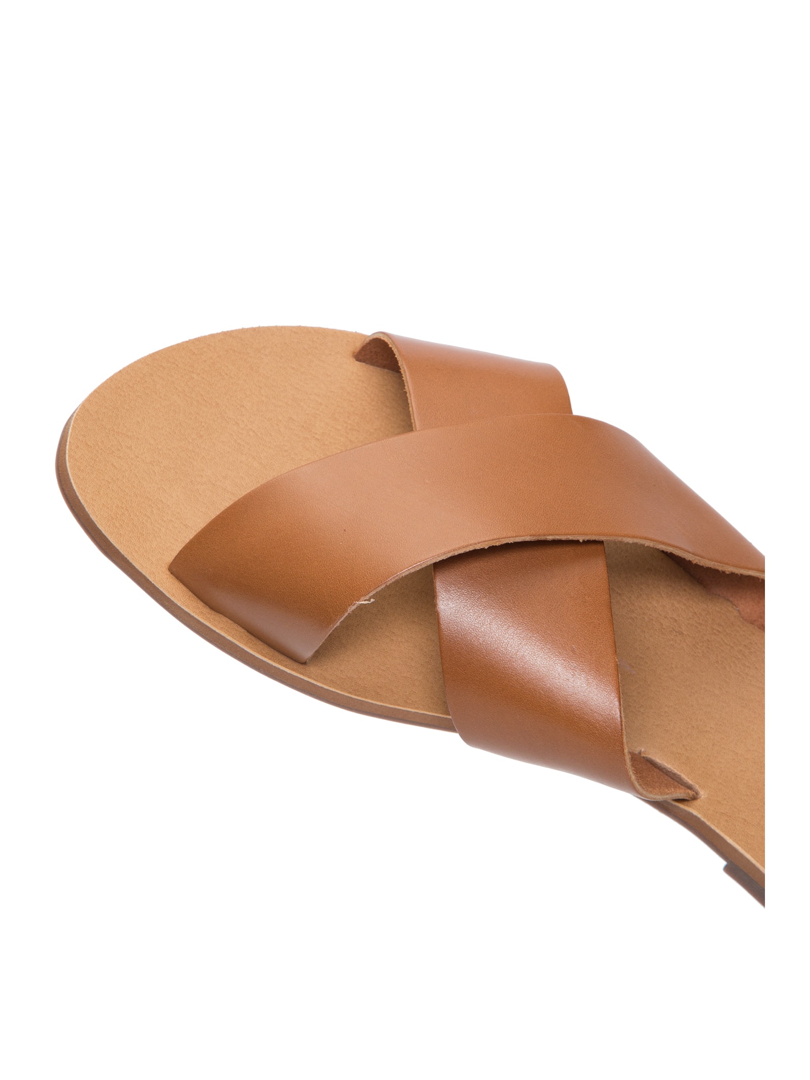 Sandália Feminina Rasteira Tiras Cruzadas Marrom Anacapri