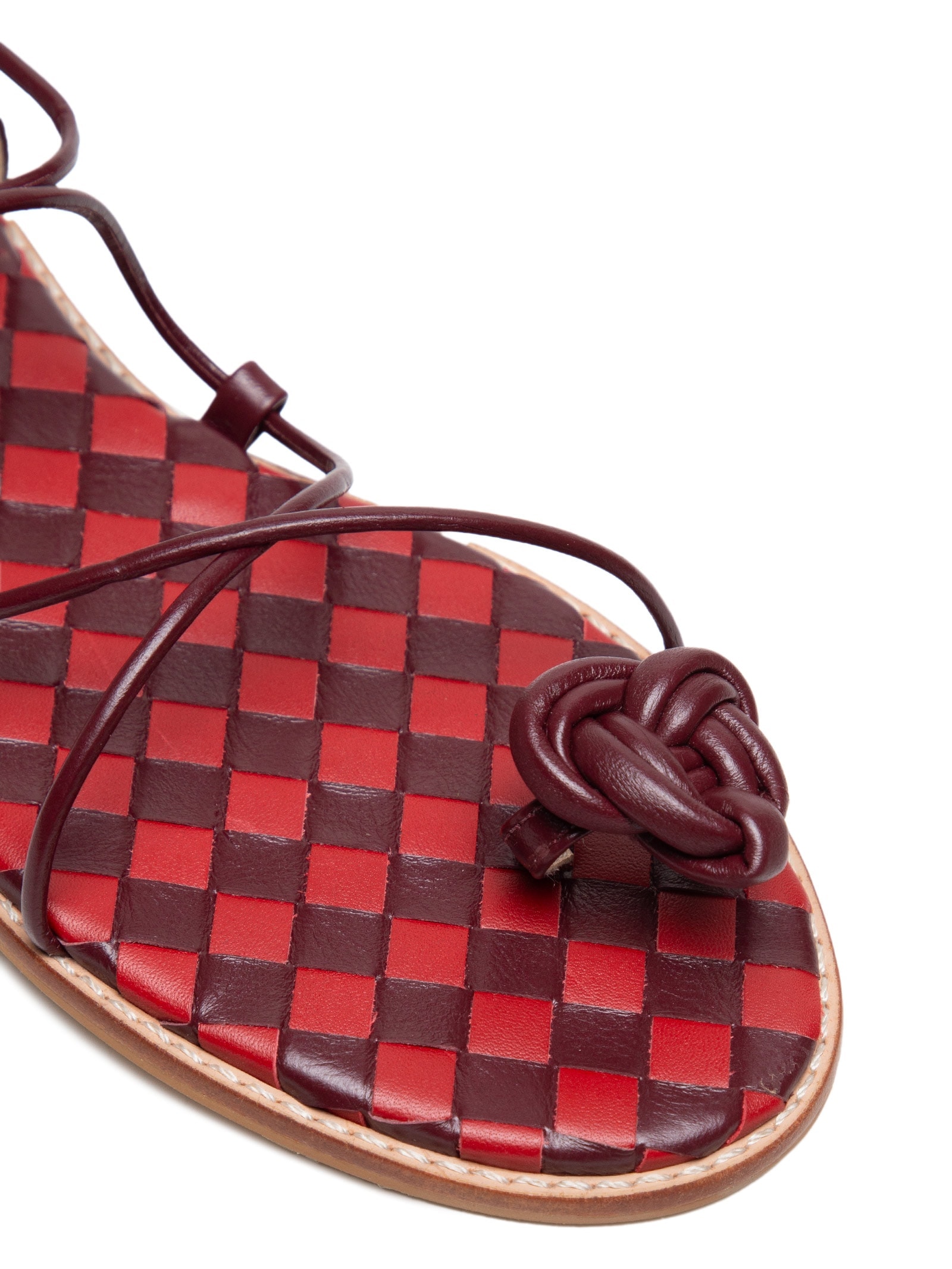 Sandália Feminina Rasteira Tiras Em Couro Vinho '2Essential