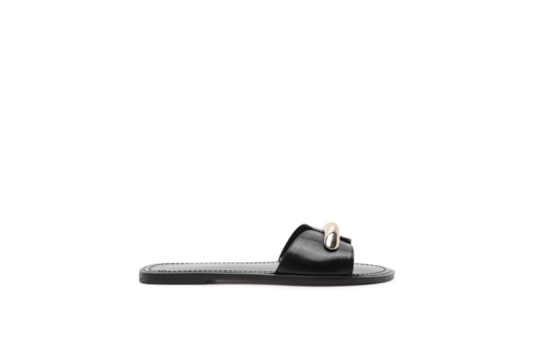 Sandália Feminina Rasteira Tourino Leather - Preto