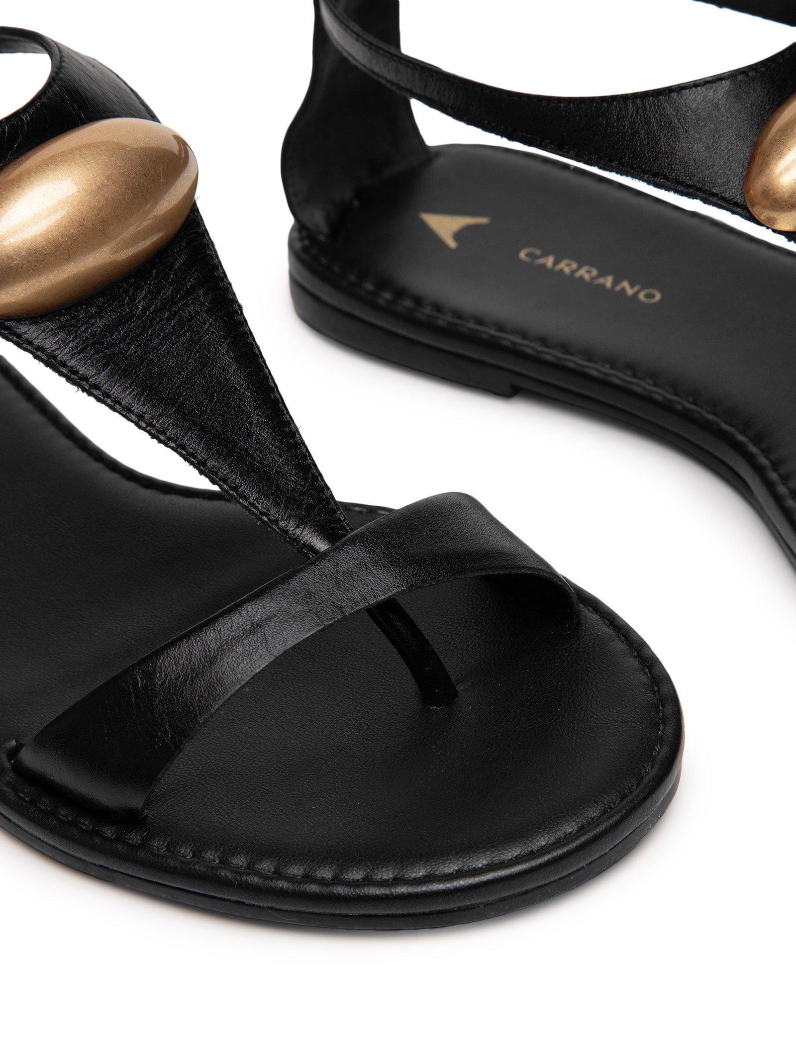 Sandália Feminina Rasteira Trento Preto Carrano
